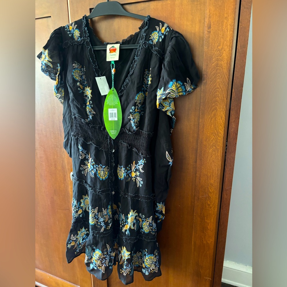 Gorgeous Farm Rio Stitched Garden Midi Dress